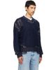Maison Margiela Maison Margiela Navy Acid Knit Sweater - 2
