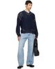 Maison Margiela Maison Margiela Navy Acid Knit Sweater - 4