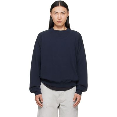Maison Margiela Maison Margiela Navy Double-Layer Cotton Sweatshirt