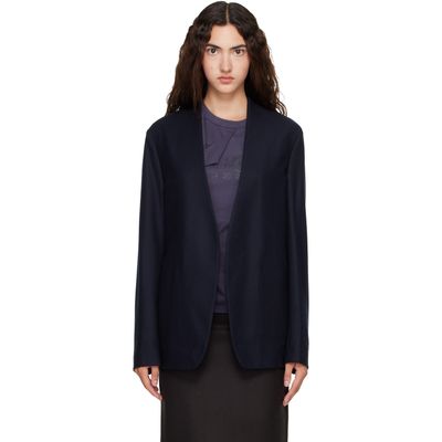 Maison Margiela Maison Margiela Navy Minimal Virgin Wool Blazer