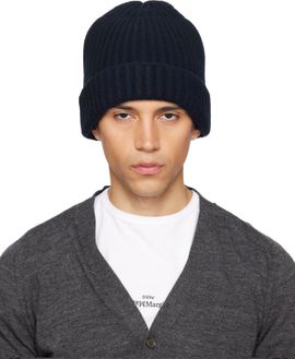 Maison Margiela Maison Margiela Navy Ribbed Beanie