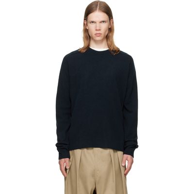Maison Margiela Maison Margiela Navy Virgin Wool Crewneck Sweater
