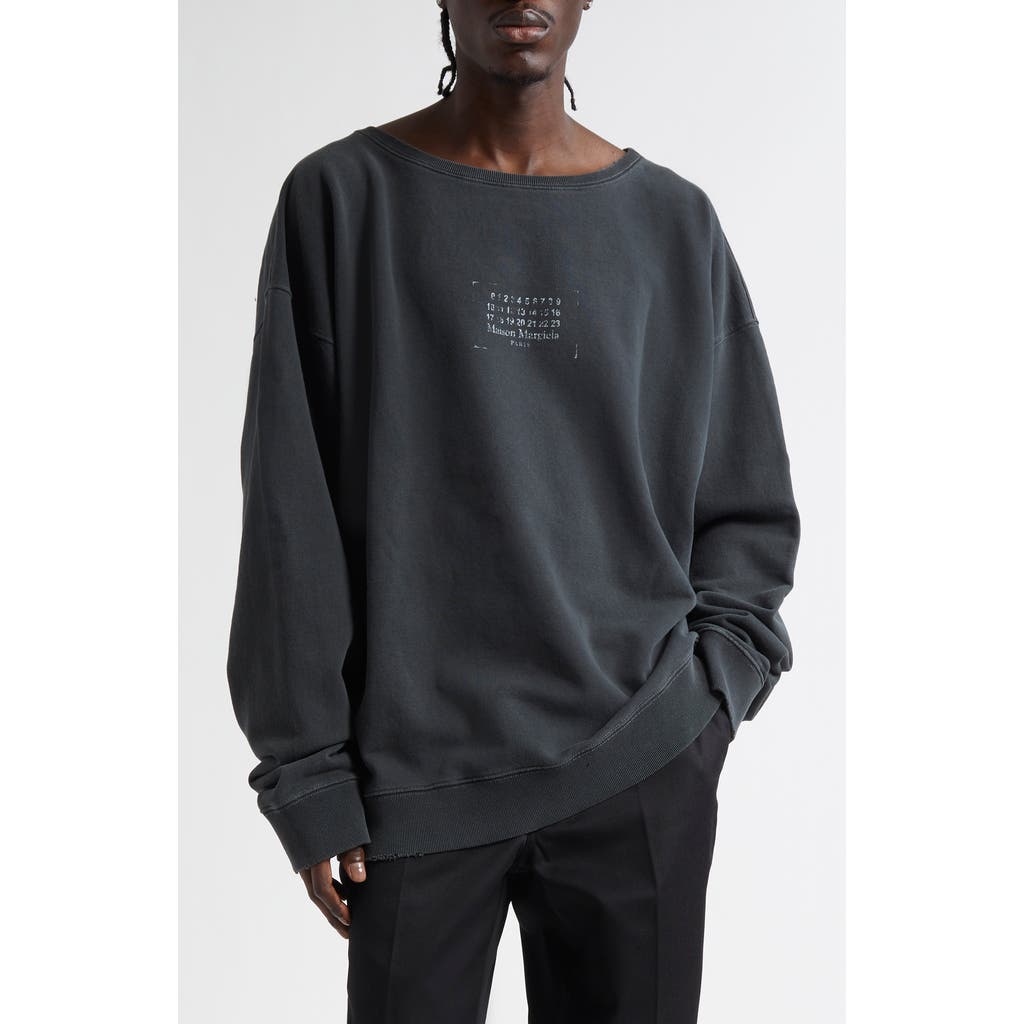 Maison Margiela Maison Margiela Numeric Motif Cotton Jersey Graphic Sweatshirt