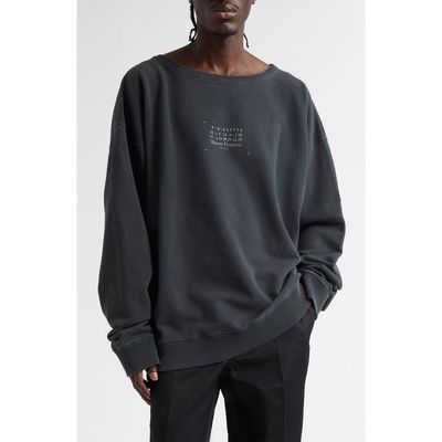 Maison Margiela Maison Margiela Numeric Motif Cotton Jersey Graphic Sweatshirt