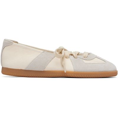 Maison Margiela Maison Margiela Off-White & Gray Replica Soft Laced Ballerina Flats