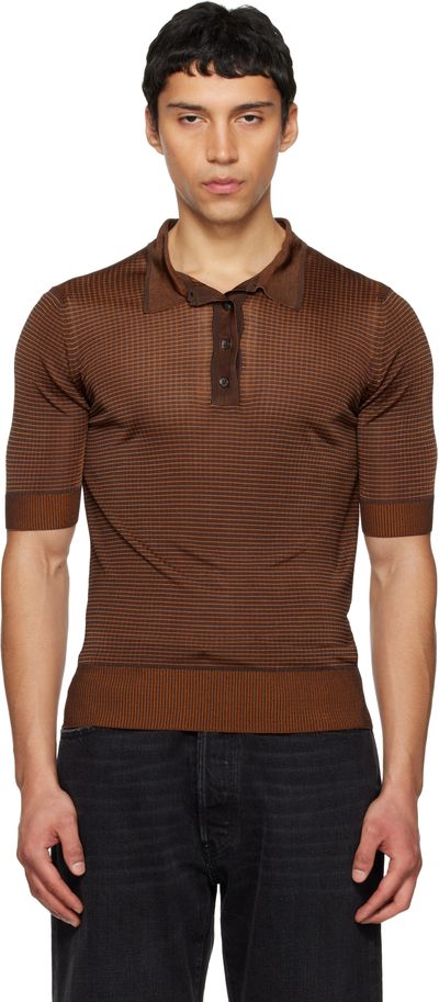 Maison Margiela Maison Margiela Orange Dandy Check Wool Knit Polo