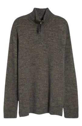 Maison Margiela Maison Margiela Oversize Cotton & Wool Blend Half Zip Sweater