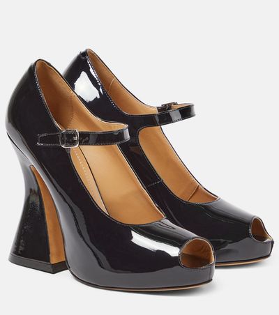 Maison Margiela Maison Margiela Patent leather peep-toe Mary Jane pumps