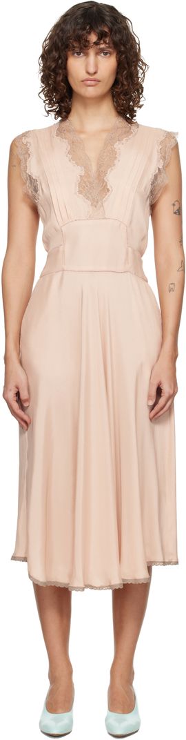 Maison Margiela Maison Margiela Pink Silk Midi Dress