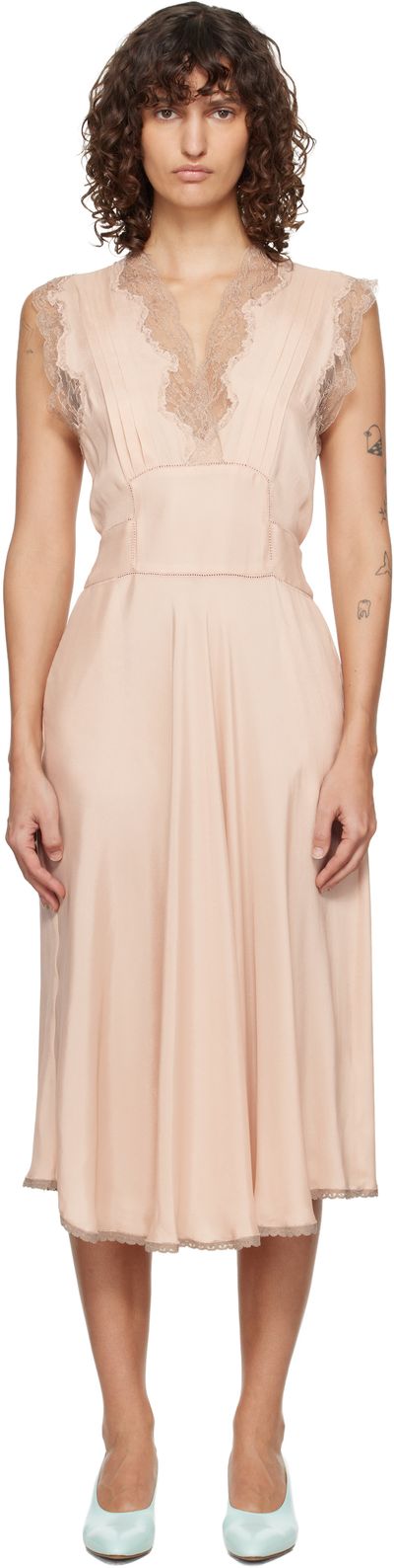 Maison Margiela Maison Margiela Pink Silk Midi Dress