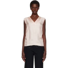 Maison Margiela Maison Margiela Pink Silk V-Neck Top