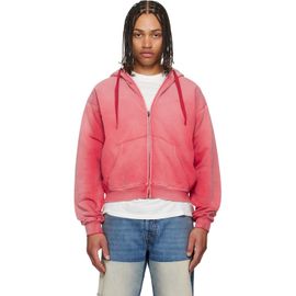 Maison Margiela Maison Margiela Red Embroidered Logo Hoodie