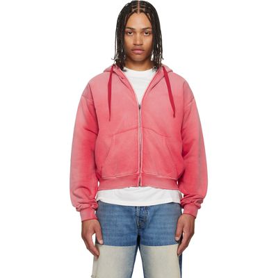 Maison Margiela Maison Margiela Red Embroidered Logo Hoodie