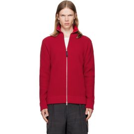 Maison Margiela Maison Margiela Red Knit Zip-Up Sweater