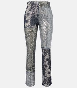 Maison Margiela Maison Margiela Sequined patchwork slim pants
