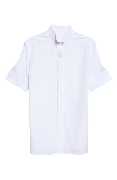 Maison Margiela Maison Margiela Short Sleeve Cotton Poplin Snap-Front Shirt
