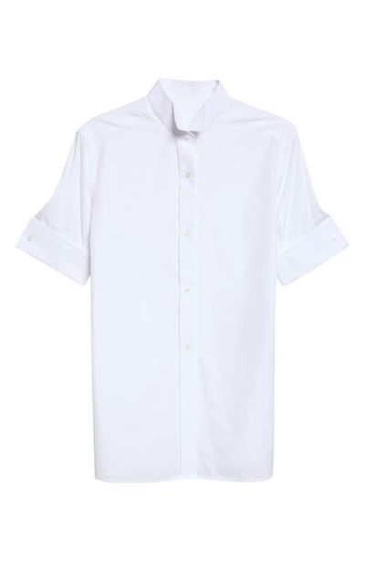 Maison Margiela Maison Margiela Short Sleeve Cotton Poplin Snap-Front Shirt