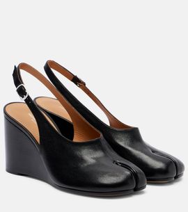 Maison Margiela Maison Margiela Tabi leather slingback wedge sandals