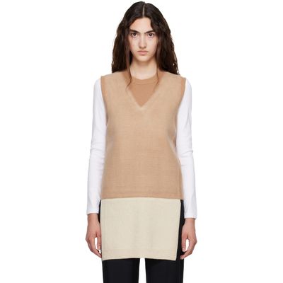Maison Margiela Maison Margiela Tan & Beige Fused Knit Vest