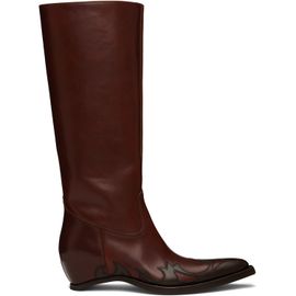 Maison Margiela Maison Margiela Tan Heel-Less Western Knee Boots