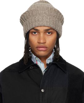 Maison Margiela Maison Margiela Taupe Rib-Knit Beanie