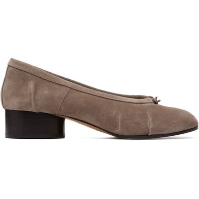 Maison Margiela Maison Margiela Taupe Tabi Ballerina H30 Suede Heels
