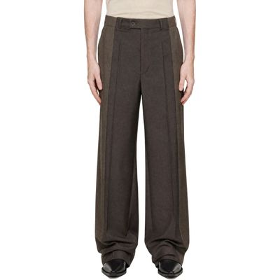 Maison Margiela Maison Margiela Taupe Two-Tone Wool Trousers