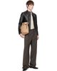 Maison Margiela Maison Margiela Taupe Two-Tone Wool Trousers - 4