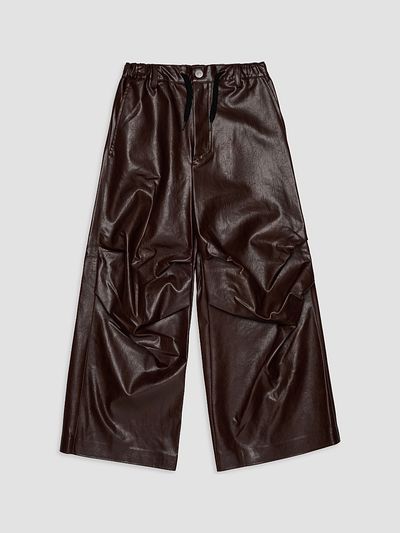 Maison Margiela Maison Margiela Unisex Little Kid's & Kid's Scrunched Faux Leather Pants
