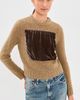 Maison Margiela Maison Margiela Velvet Patch Crew Sweater Mustard/Brown - 2