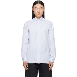 Maison Margiela Maison Margiela White & Blue Striped Cotton Shirt