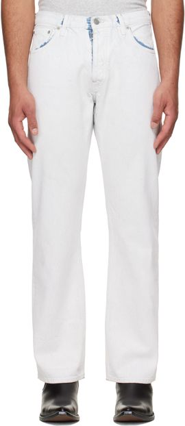 Maison Margiela Maison Margiela White Coated Straight-Leg Jeans