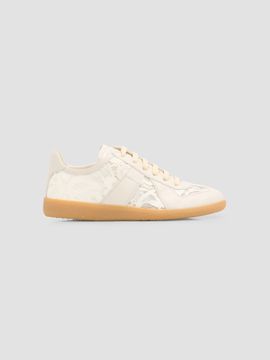 Maison Margiela Maison Margiela Women's Women's's Replica Lace-Trim Leather Sneakers