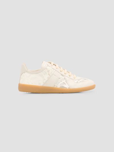 Maison Margiela Maison Margiela Women's Women's's Replica Lace-Trim Leather Sneakers