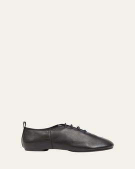 Maison Margiela Men's Tabi Jazz Leather Lace-Up Ballerina Flats
