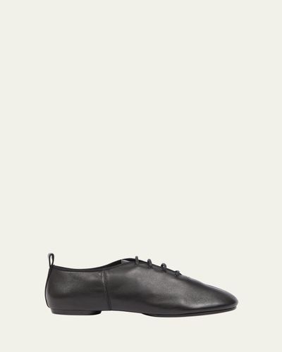 Maison Margiela Men's Tabi Jazz Leather Lace-Up Ballerina Flats