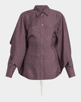 Maison Margiela Micro-Paisley Drawstring Shirt