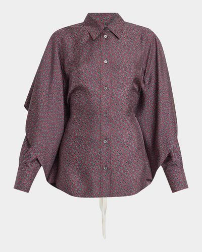 Maison Margiela Micro-Paisley Drawstring Shirt