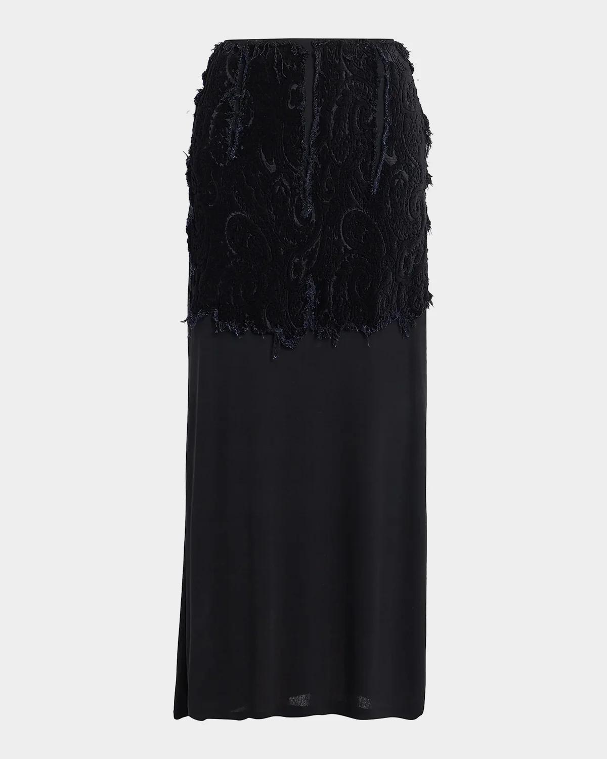 Maison Margiela Textured Paisley Maxi Skirt