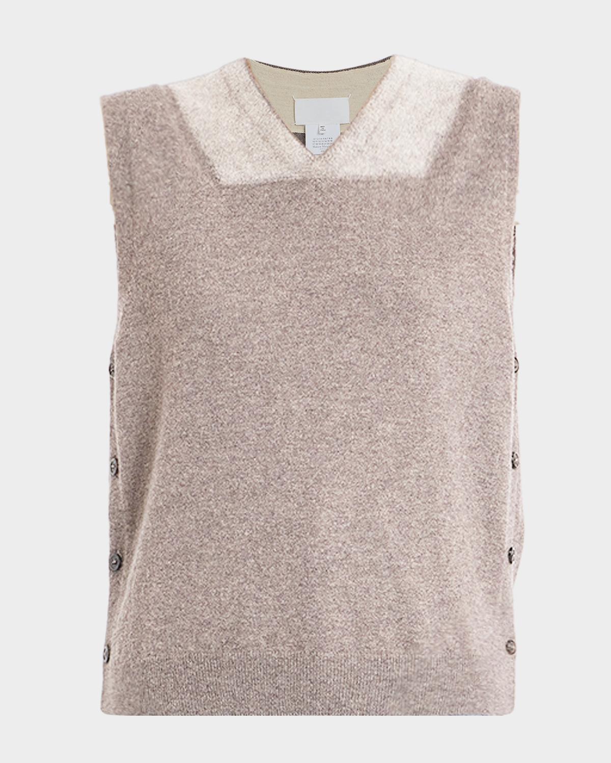 Maison Margiela Two-Tone Virgin Wool Knit Vest