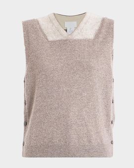 Maison Margiela Two-Tone Virgin Wool Knit Vest
