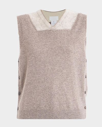 Maison Margiela Two-Tone Virgin Wool Knit Vest
