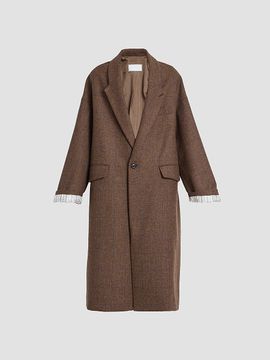 Maison Margiela Women's Cocooning Oversized Windowpane Check Coat
