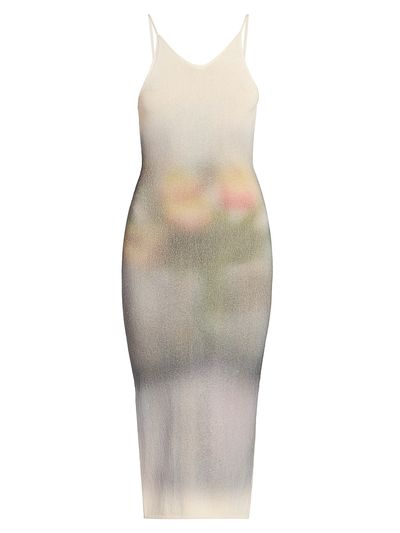 Maison Margiela Women's Floral Knit Cotton Midi-Dress