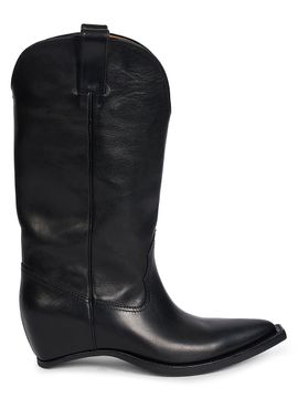 Maison Margiela Women's Heel-Less Leather Knee-High Boots