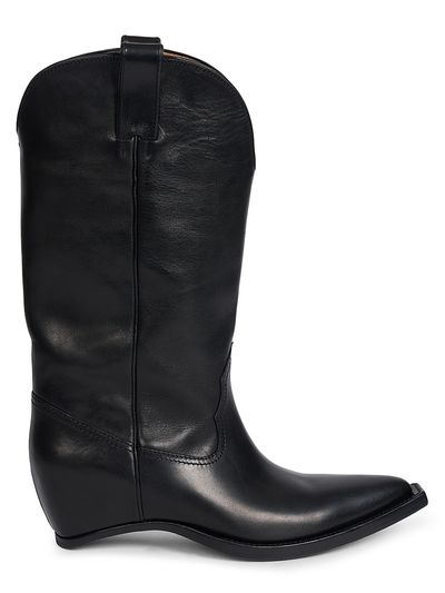 Maison Margiela Women's Heel-Less Leather Knee-High Boots