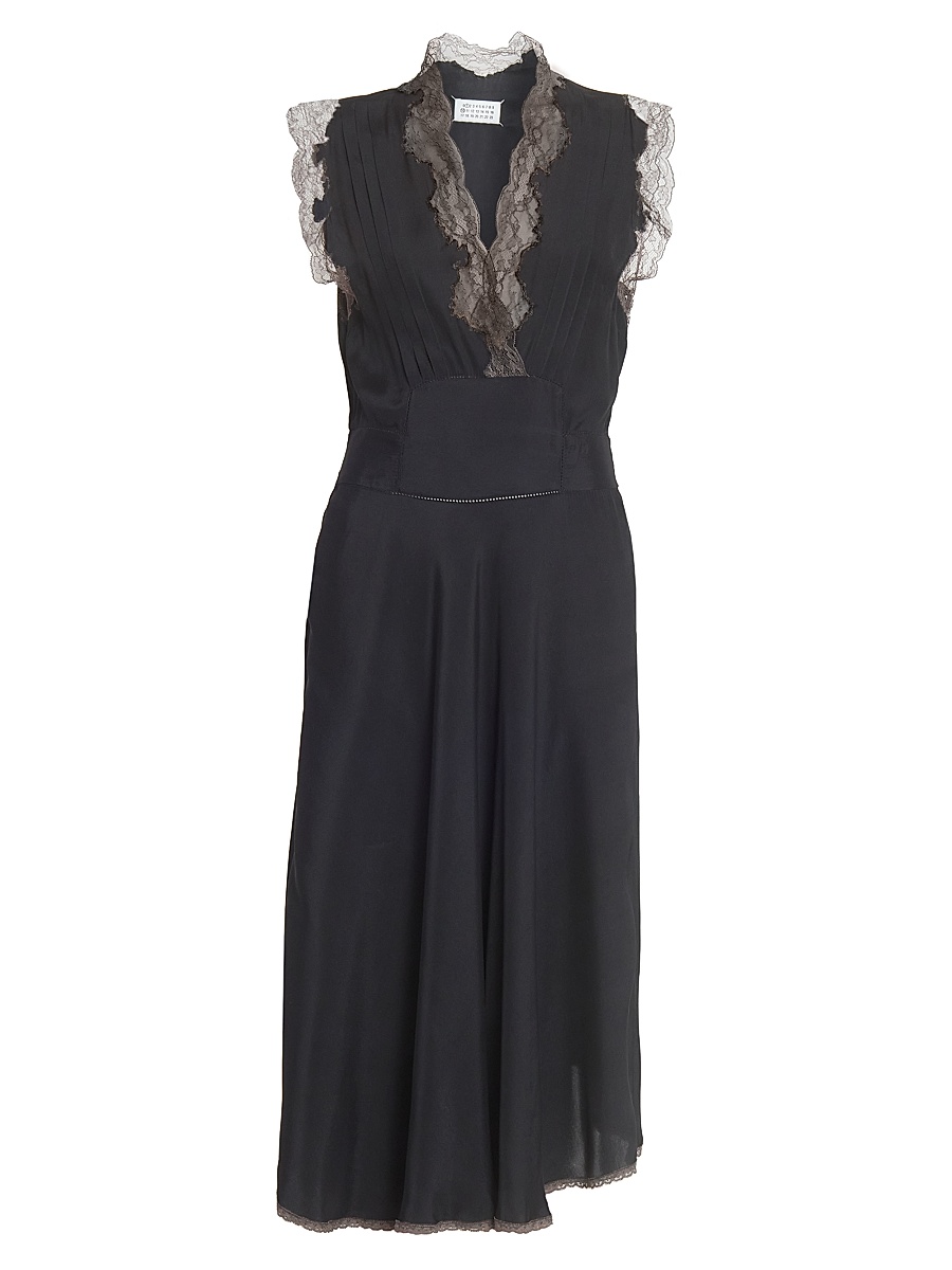 maison margiela embroidered lace high neck dress Maison Margiela