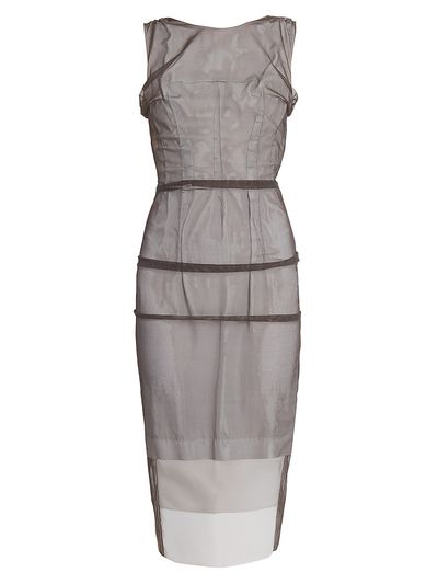 Maison Margiela Women's Mesh Overlay Sheath Midi-Dress
