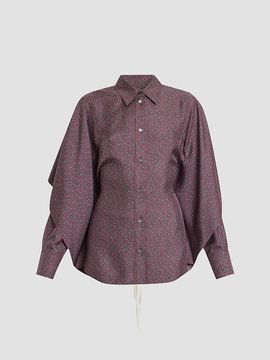 Maison Margiela Women's Micro-Paisley Drawstring Shirt