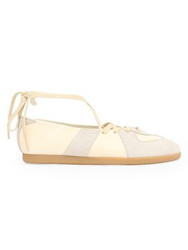 Maison Margiela Women's Replica Leather Lace-Up Ballet Flats